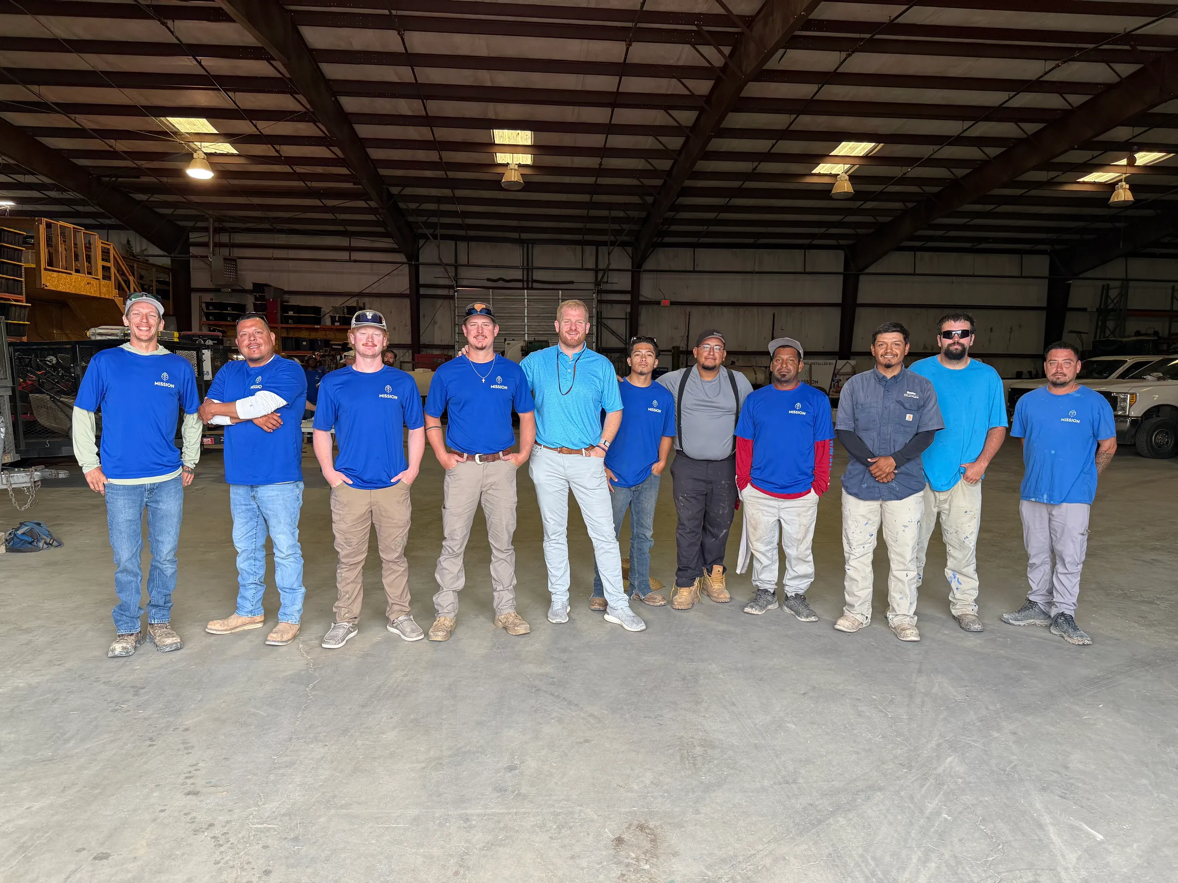 Mission Service Companies team in the warehouse