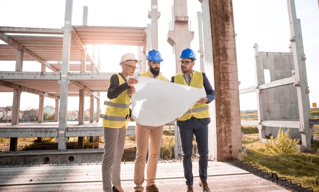 contractors building a house